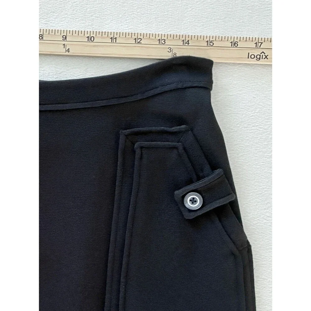 Maeve Anthropologie Mini Skirt M Black Workwear City Chic Preppy Quiet Luxury